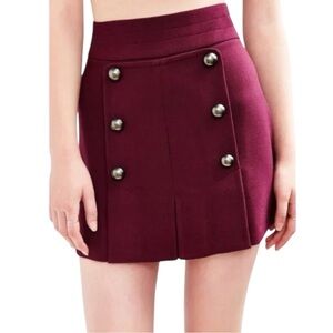 Urban Outfitters COPE Pleated Panel Raspberry/Burgundy Mini Skirt Sz 0